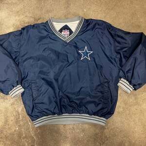 Vintage 90s Dallas Cowboys Logo 7 Game Day Pullover Windbreaker Jacket